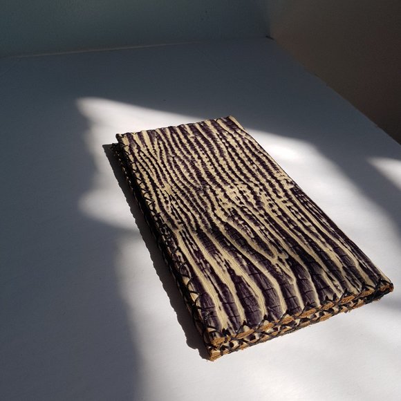 Vintage Leather Animal Print Wallet, Black White Leather Wallet - Picture 6 of 8